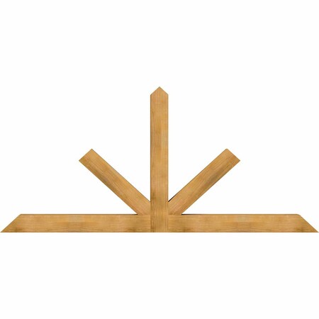 Ekena Millwork Saratoga Rough Sawn Timber Gable Bracket, Western Red Cedar, 108"W x 49"H x 6"D x 6"F, 11/12 Pitch GBW108X49X0606SAR00RWR